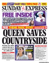 Daily Express Sunday (UK) Newspaper Front Page for 10 June 2012