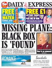 Daily Express Sunday Newspaper Front Page (UK) for 12 April 2014