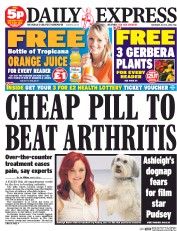 Daily Express Sunday Newspaper Front Page (UK) for 12 July 2014
