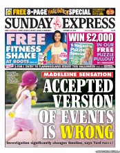 Daily Express Sunday Newspaper Front Page (UK) for 13 October 2013