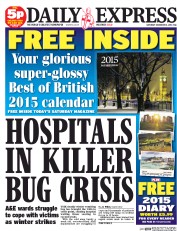 Daily Express Sunday Newspaper Front Page (UK) for 13 December 2014