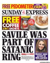 Daily Express Sunday (UK) Newspaper Front Page for 13 January 2013
