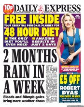 Daily Express Sunday (UK) Newspaper Front Page for 13 April 2013