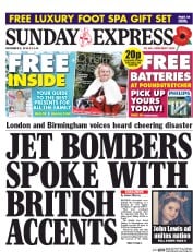 Daily Express Sunday (UK) Newspaper Front Page for 14 November 2015