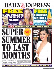 Daily Express Sunday (UK) Newspaper Front Page for 14 May 2011