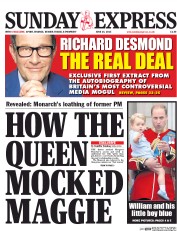 Daily Express Sunday (UK) Newspaper Front Page for 14 June 2015