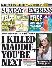 Daily Express Sunday Newspaper Front Page (UK) for 15 June 2014