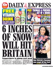 Daily Express Sunday Newspaper Front Page (UK) for 16 November 2013