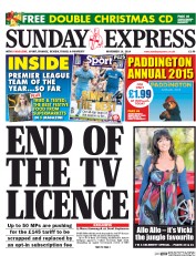 Daily Express Sunday (UK) Newspaper Front Page for 16 November 2014