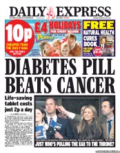 Daily Express Sunday Newspaper Front Page (UK) for 16 March 2013