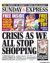 Daily Express Sunday (UK) Newspaper Front Page for 17 March 2013