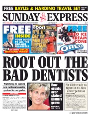 Daily Express Sunday (UK) Newspaper Front Page for 17 August 2014