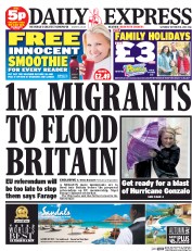Daily Express Sunday (UK) Newspaper Front Page for 18 October 2014