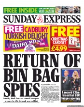 Daily Express Sunday (UK) Newspaper Front Page for 18 November 2012