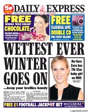 Daily Express Sunday Newspaper Front Page (UK) for 18 January 2014