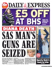Daily Express Sunday Newspaper Front Page (UK) for 19 October 2013