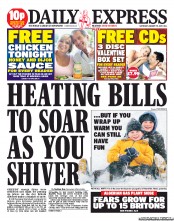 Daily Express Sunday (UK) Newspaper Front Page for 19 January 2013