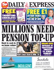 Daily Express Sunday Newspaper Front Page (UK) for 19 April 2014