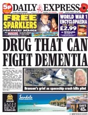Daily Express Sunday (UK) Newspaper Front Page for 1 November 2014