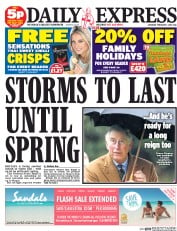 Daily Express Sunday Newspaper Front Page (UK) for 1 February 2014