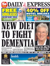 Daily Express Sunday (UK) Newspaper Front Page for 21 February 2015