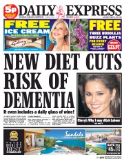 Daily Express Sunday (UK) Newspaper Front Page for 21 March 2015