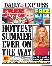Daily Express Sunday (UK) Newspaper Front Page for 21 May 2011