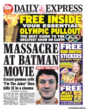Daily Express Sunday Newspaper Front Page (UK) for 21 July 2012
