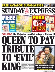 Daily Express Sunday Newspaper Front Page (UK) for 22 March 2015