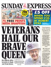 Daily Express Sunday Newspaper Front Page (UK) for 22 August 2015