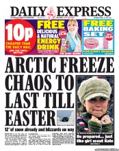 Daily Express Sunday (UK) Newspaper Front Page for 23 March 2013