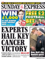 Daily Express Sunday (UK) Newspaper Front Page for 24 May 2015