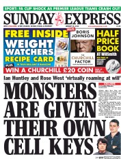 Daily Express Sunday (UK) Newspaper Front Page for 25 January 2015