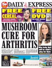 Daily Express Sunday (UK) Newspaper Front Page for 25 April 2015
