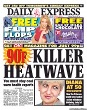 Daily Express Sunday Newspaper Front Page (UK) for 25 June 2011