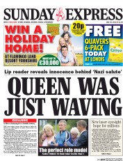 Daily Express Sunday Newspaper Front Page (UK) for 25 July 2015