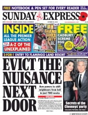 Daily Express Sunday (UK) Newspaper Front Page for 26 October 2014