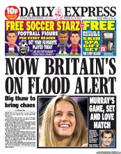 Daily Express Sunday (UK) Newspaper Front Page for 26 January 2013
