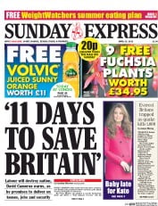 Daily Express Sunday (UK) Newspaper Front Page for 26 April 2015