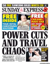 Daily Express Sunday Newspaper Front Page (UK) for 27 October 2013