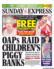Daily Express Sunday (UK) Newspaper Front Page for 27 May 2012