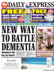 Daily Express Sunday Newspaper Front Page (UK) for 28 June 2014