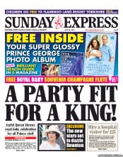Daily Express Sunday Newspaper Front Page (UK) for 28 July 2013
