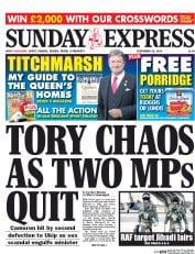 Daily Express Sunday (UK) Newspaper Front Page for 28 September 2014