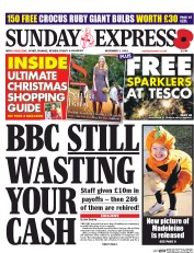 Daily Express Sunday (UK) Newspaper Front Page for 2 November 2014