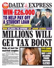 Daily Express Sunday (UK) Newspaper Front Page for 2 February 2013