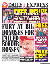 Daily Express Sunday (UK) Newspaper Front Page for 2 June 2012