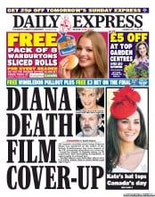 Daily Express Sunday (UK) Newspaper Front Page for 2 July 2011