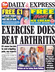 Daily Express Sunday Newspaper Front Page (UK) for 3 May 2014