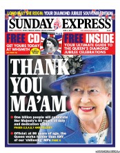 Daily Express Sunday (UK) Newspaper Front Page for 3 June 2012